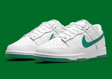 nike dunk low white green